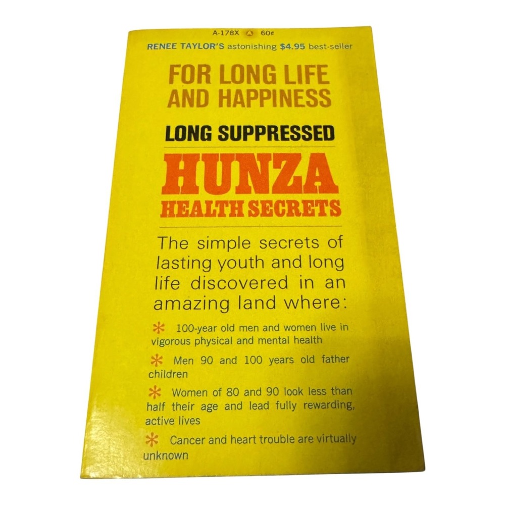 Hunza Health Secrets by Renee Taylor 1966 Award Books Long Life Happiness